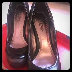 leather heels pumps non slip sole!  comfy!!